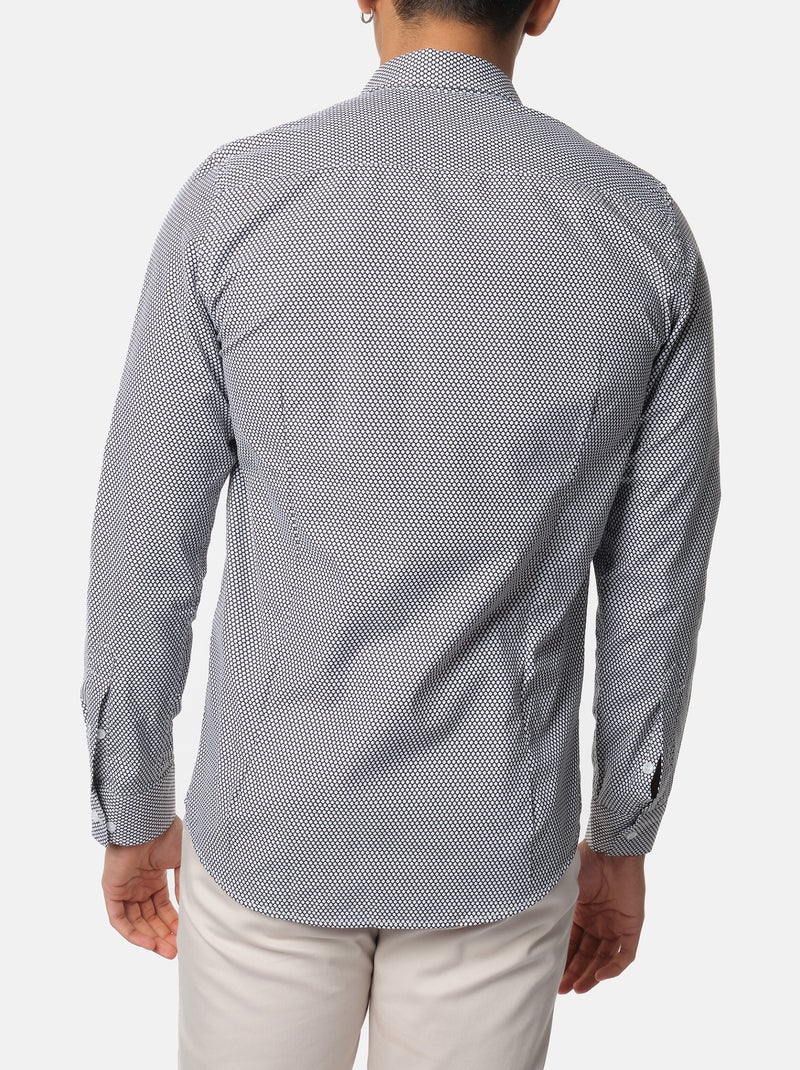 Chemise manches longues à motif Bleu marine - Kiabi