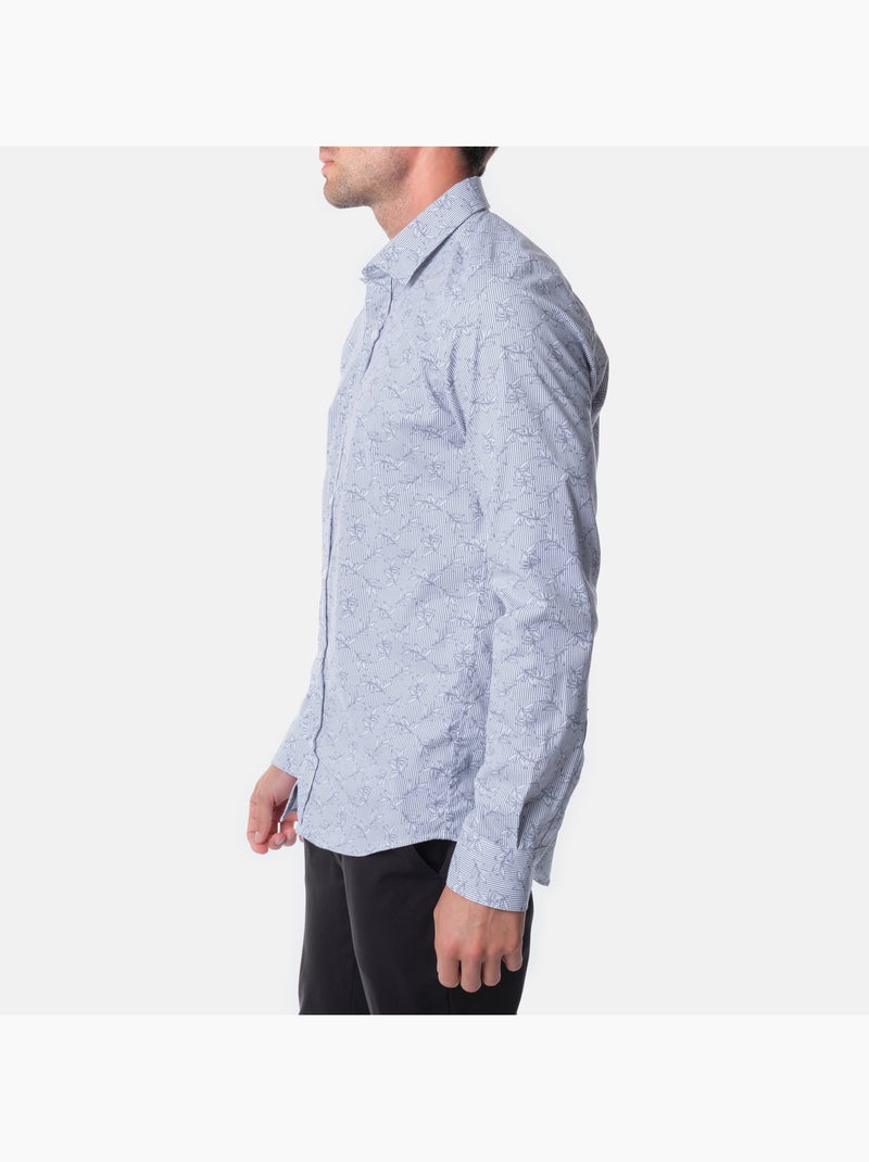 Chemise manches longues à motif Gris - Kiabi