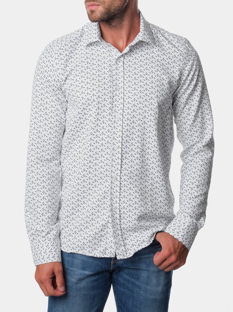 Chemise manches longues à motif Gris - Kiabi