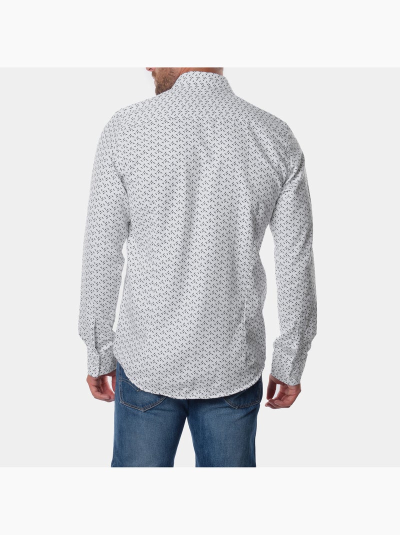 Chemise manches longues à motif Gris - Kiabi