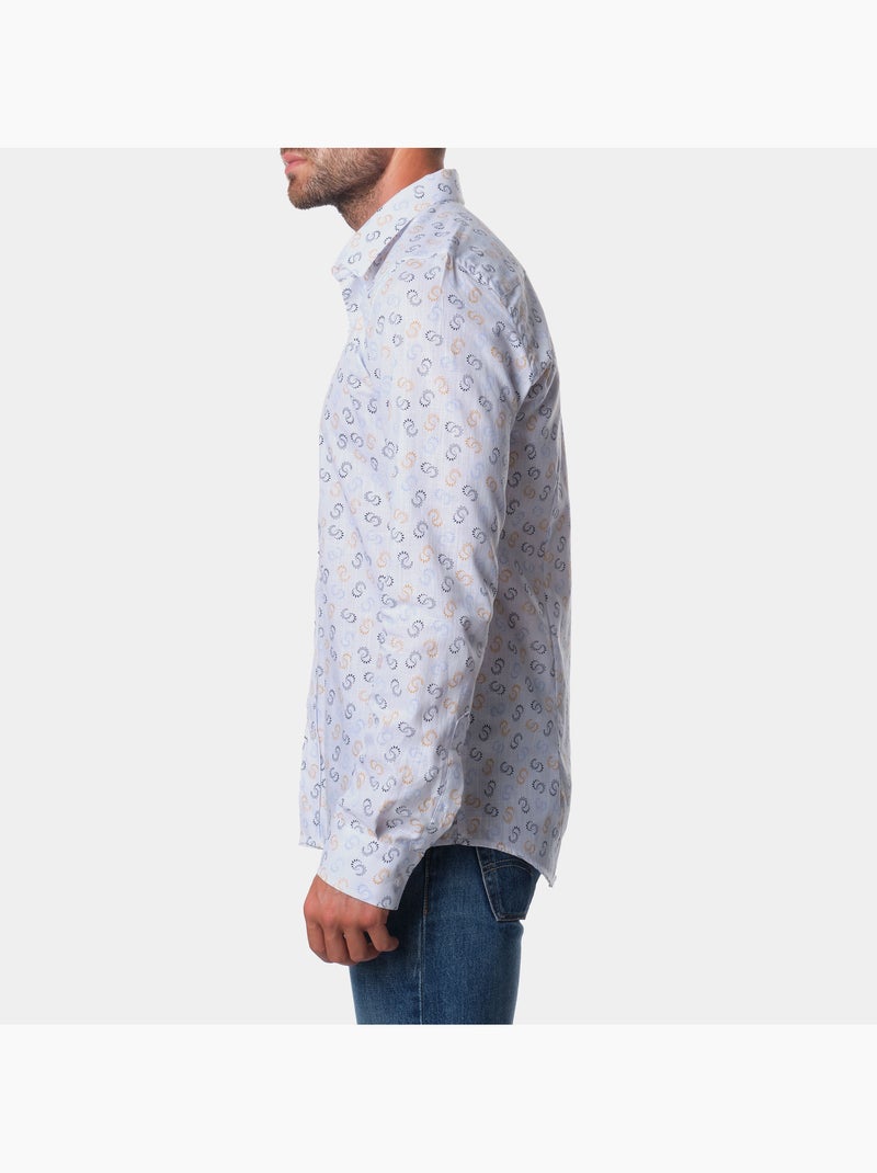 Chemise manches longues à motif Jaune - Kiabi