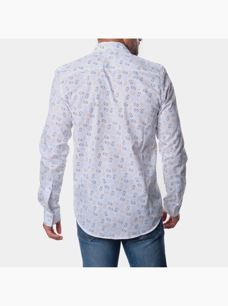 Chemise manches longues à motif Jaune - Kiabi