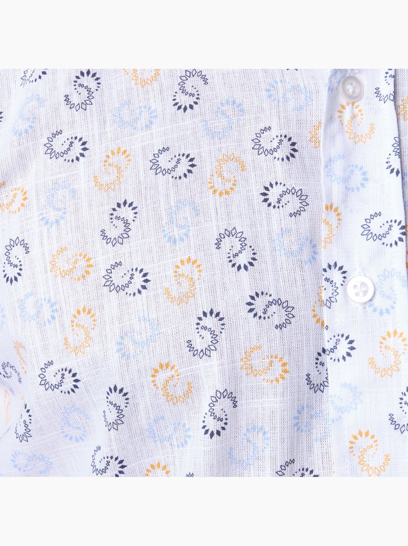 Chemise manches longues à motif Jaune - Kiabi