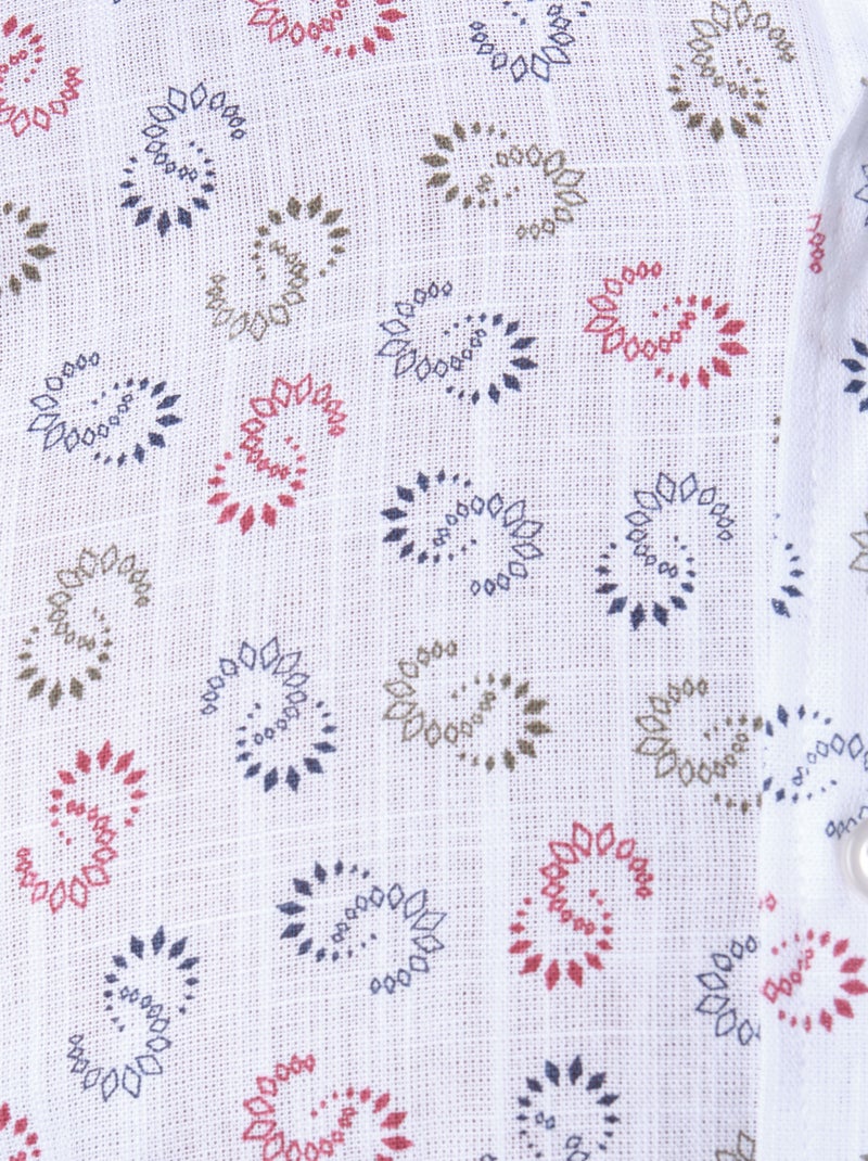 Chemise manches longues à motif Rouge - Kiabi