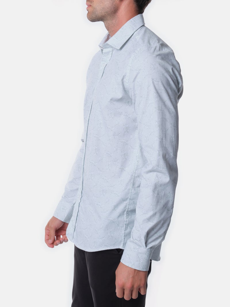 Chemise manches longues à motif Vert - Kiabi
