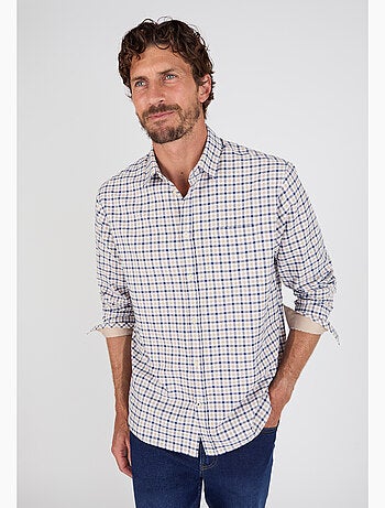 Chemise manches longues à petits carreaux - damart