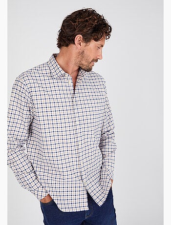 Chemise manches longues à petits carreaux - damart