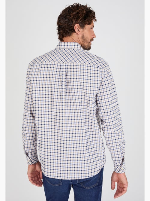 Chemise manches longues à petits carreaux - Damart - Kiabi