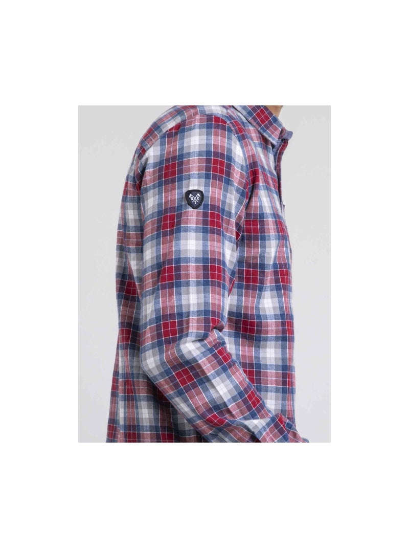 Chemise manches longues carreaux pur coton flanelle TADONOL Rouge - Kiabi