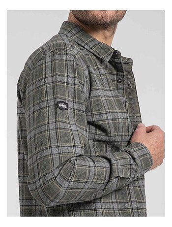 Chemise manches longues carreaux pur coton flanelle TADUMIR