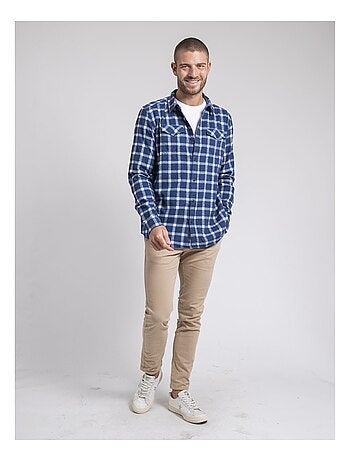 Chemise manches longues carreaux pur coton flanelle TOLFOX