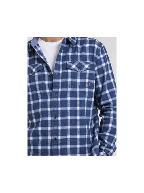 Chemise manches longues carreaux pur coton flanelle TOLFOX - Kiabi