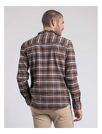 Chemise manches longues carreaux pur coton flanelle TOLTIVIO