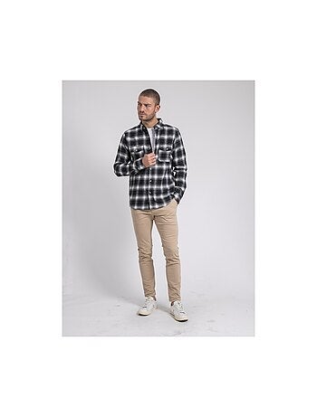 Chemise manches longues carreaux pur coton TARIPARC