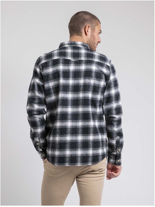 Chemise manches longues carreaux pur coton TARIPARC - Kiabi