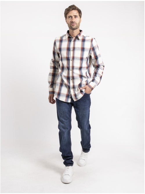 Chemise manches longues carreaux pur coton TOBILET - Kiabi