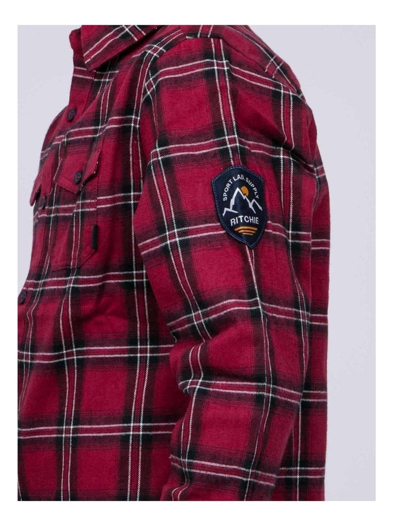 Chemise manches longues carreaux TAMARO garçon Bordeaux - Kiabi