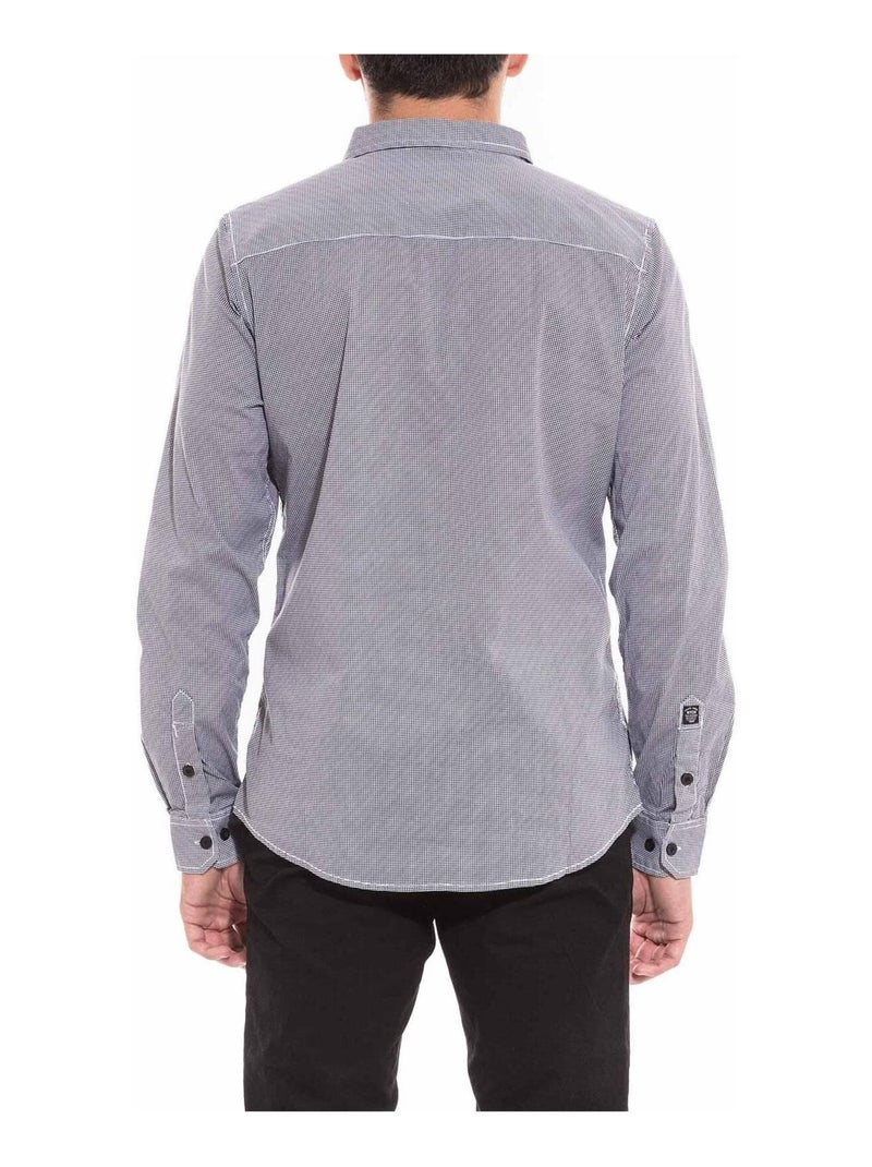 Chemise manches longues carreaux TENOBI Noir - Kiabi