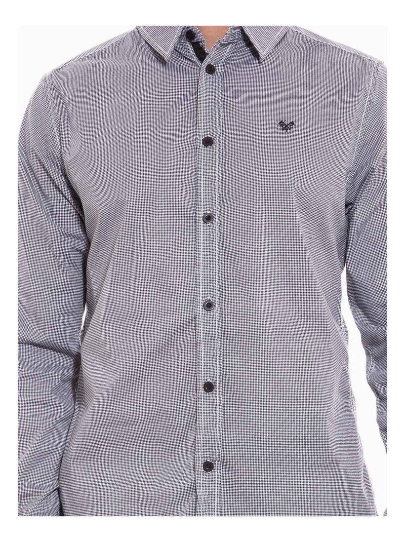 Chemise manches longues carreaux TENOBI Noir - Kiabi