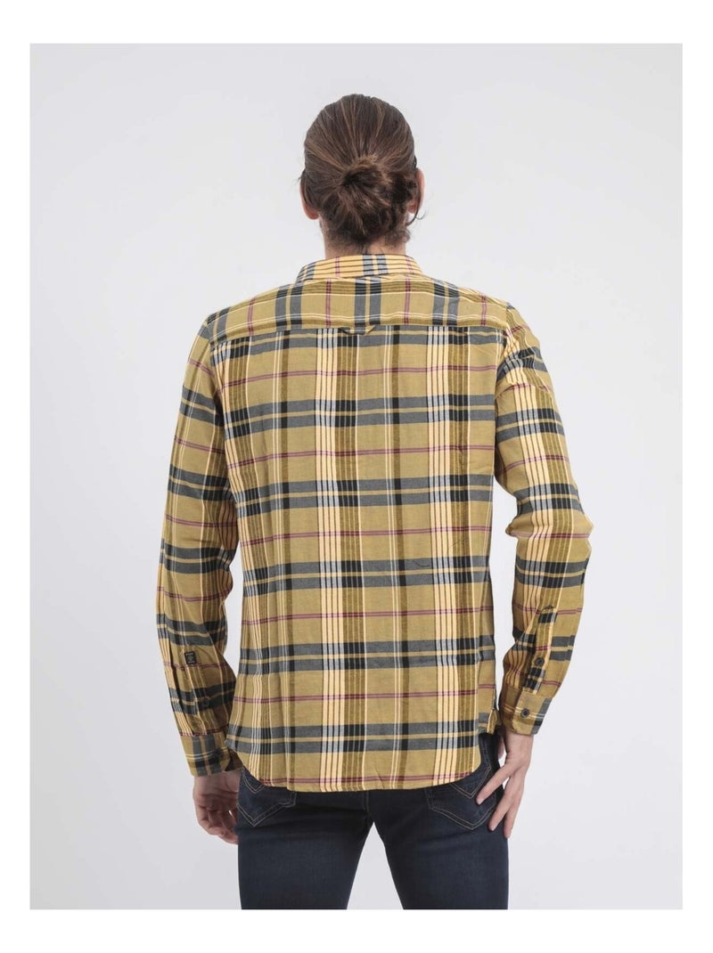 Chemise manches longues carreaux TOLWIKO Jaune - Kiabi