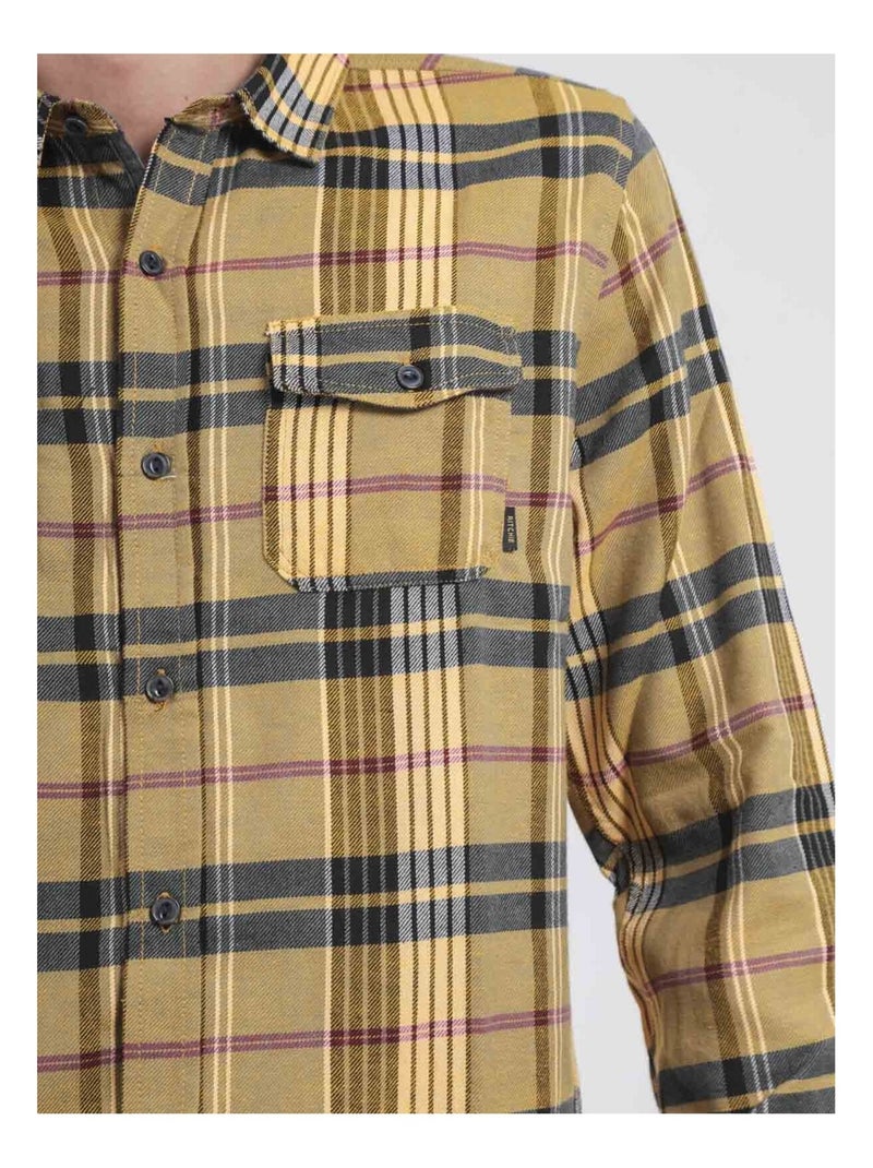 Chemise manches longues carreaux TOLWIKO Jaune - Kiabi