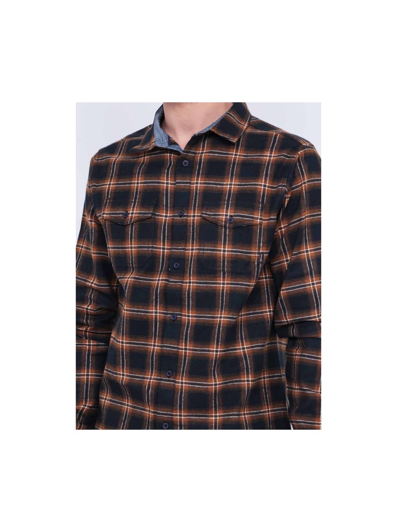Chemise manches longues carreaux TORIKO Bleu marine - Kiabi