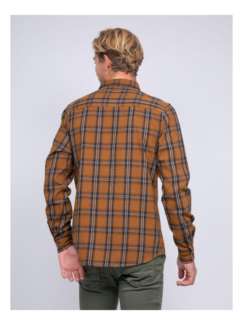 Chemise manches longues carreaux TORIKO Marron - Kiabi
