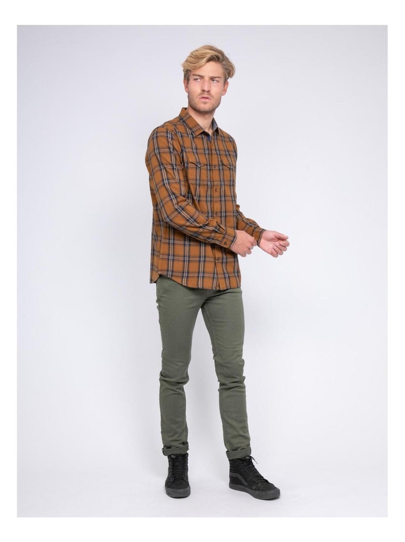 Chemise manches longues carreaux TORIKO Marron - Kiabi