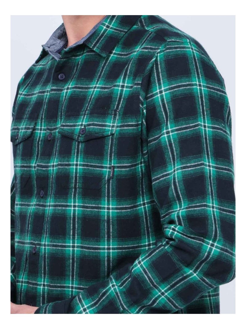 Chemise manches longues carreaux TORIKO Vert - Kiabi