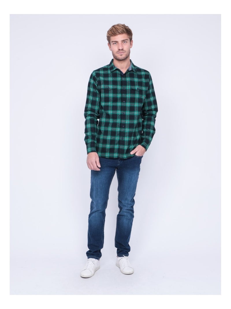 Chemise manches longues carreaux TORIKO Vert - Kiabi