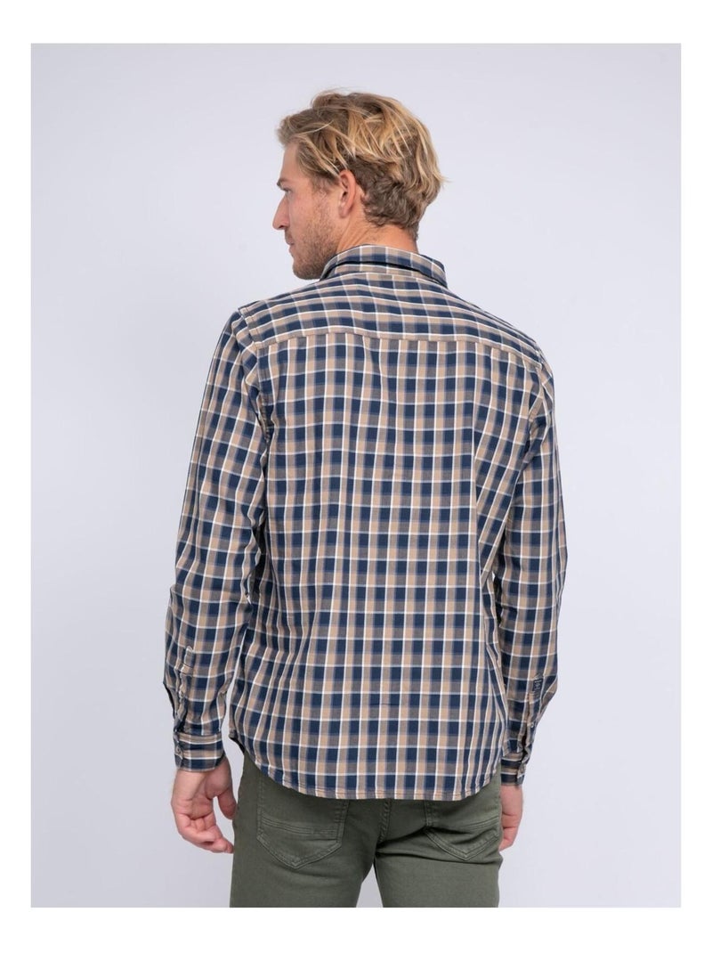 Chemise manches longues carreaux TRENOL Beige - Kiabi