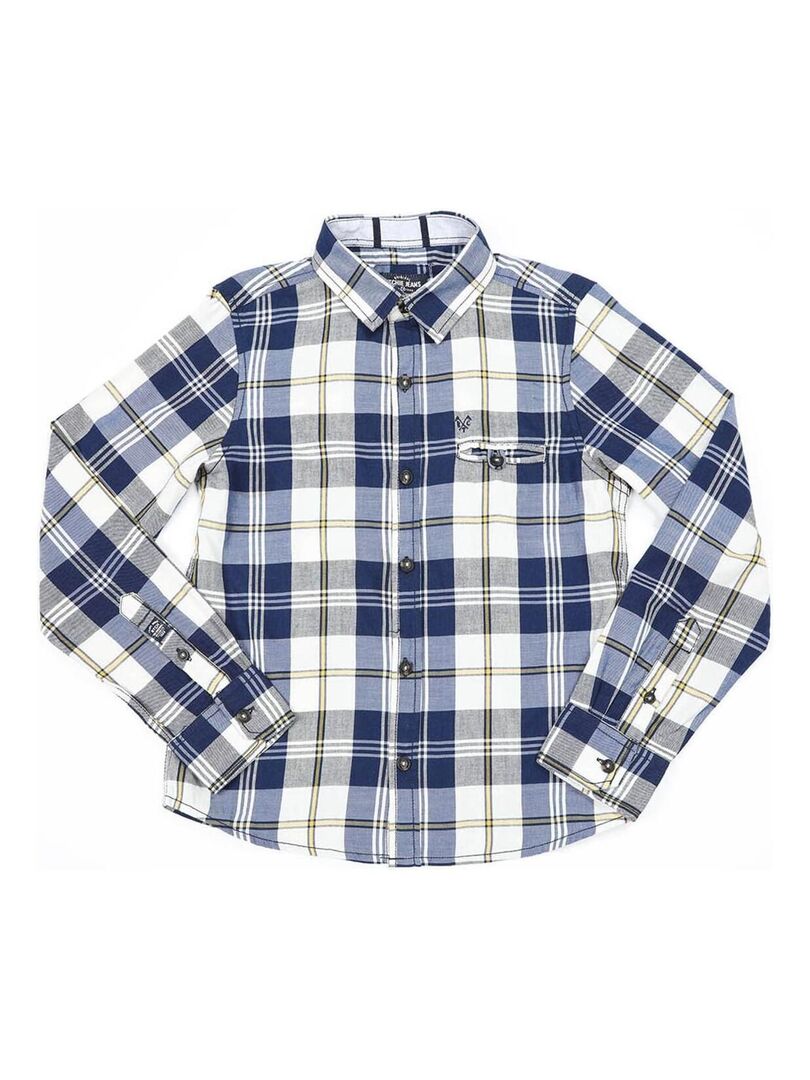 Chemise Femme J. Crew Manches Longues - Bleu Marine Et Coton Crème - Taille L
