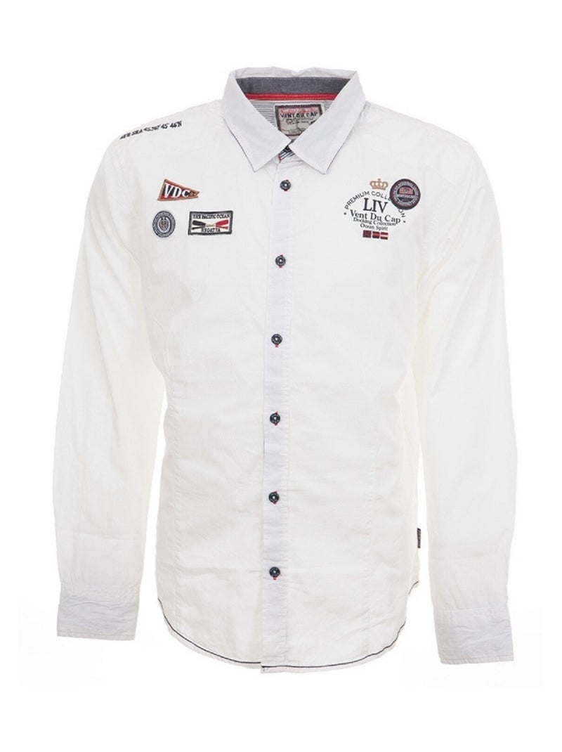 Chemise manches longues   CLANVER - VENT DU CAP Blanc - Kiabi