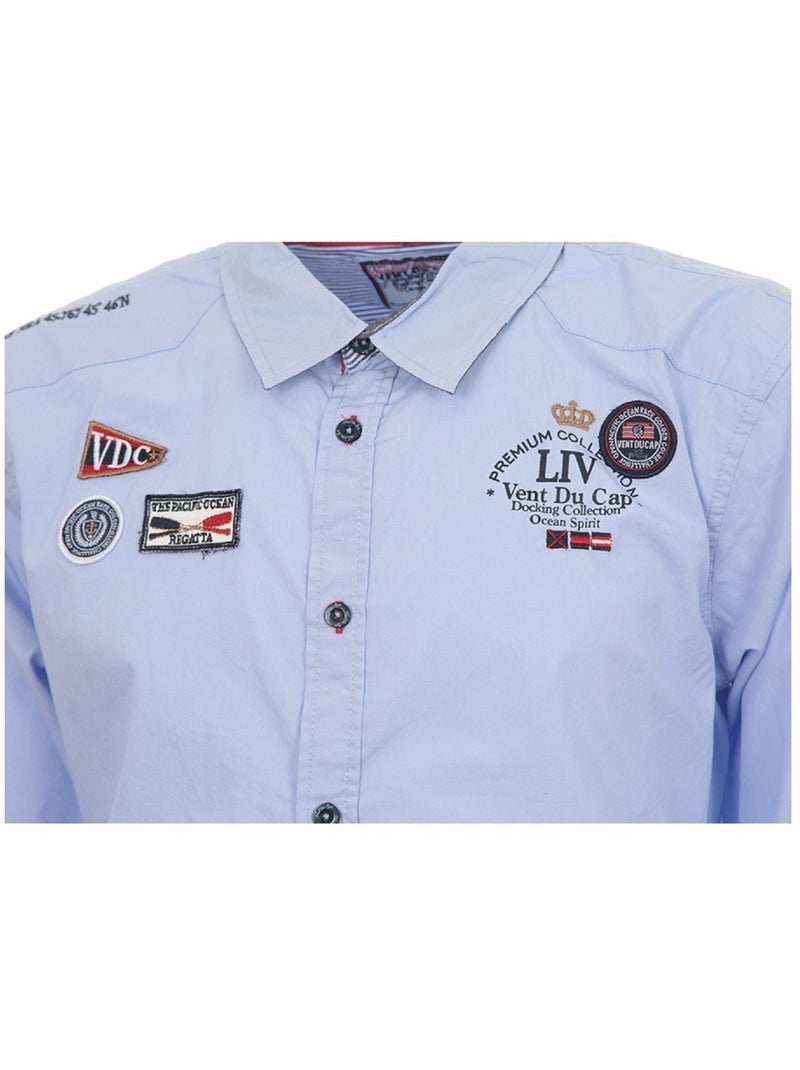 Chemise manches longues   CLANVER - VENT DU CAP Bleu clair - Kiabi