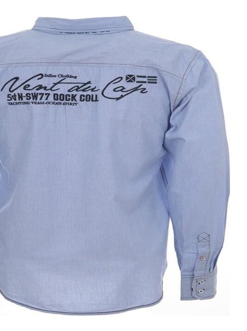 Chemise manches longues   CLOUD - VENT DU CAP Bleu ciel - Kiabi