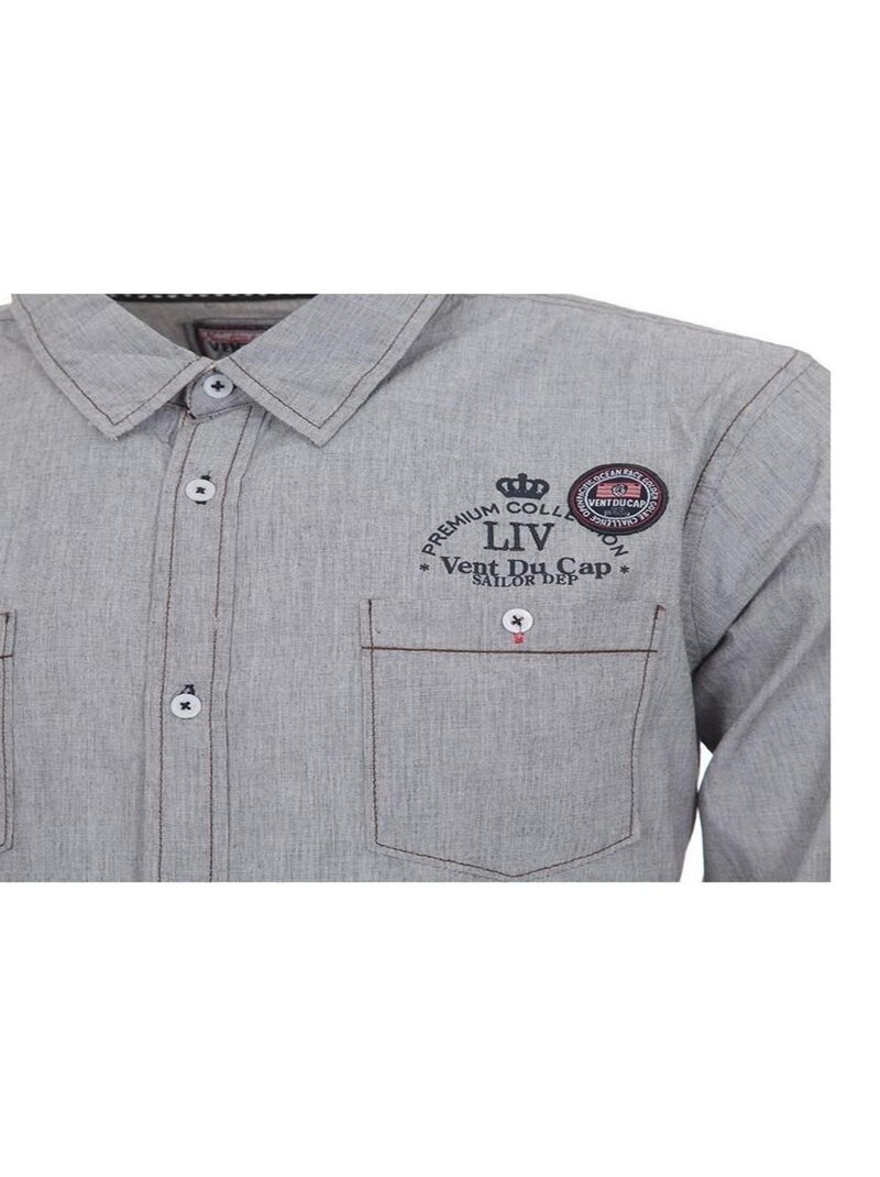 Chemise manches longues   CLOUD - VENT DU CAP Gris - Kiabi