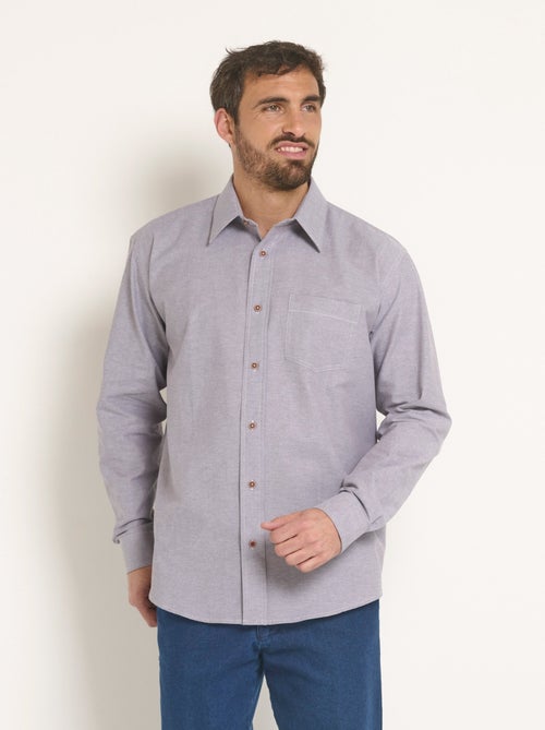 Chemise manches longues coton Oxford - Afibel - Kiabi