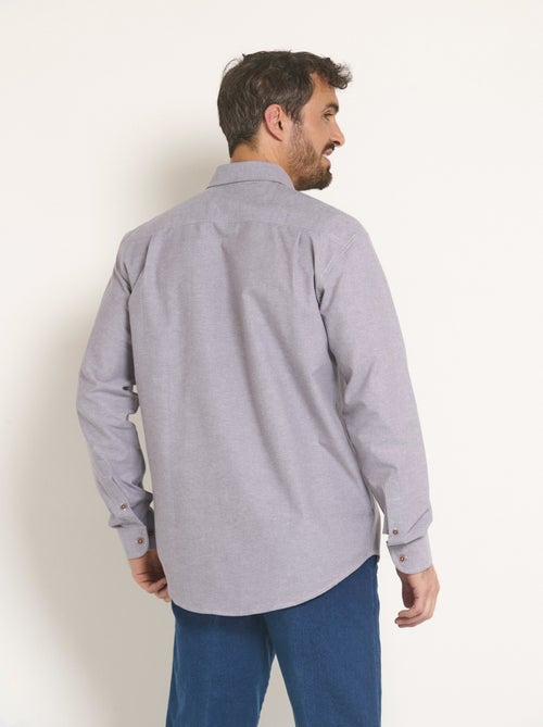 Chemise manches longues coton Oxford - Afibel - Kiabi
