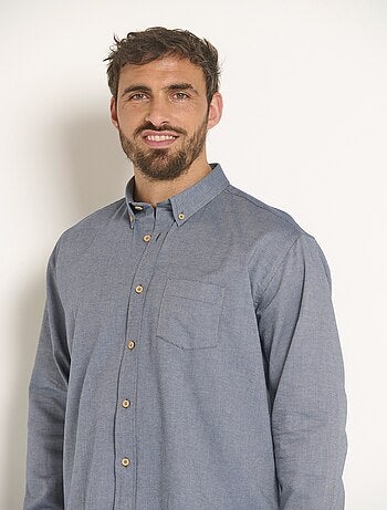 Chemise manches longues coton reliefé