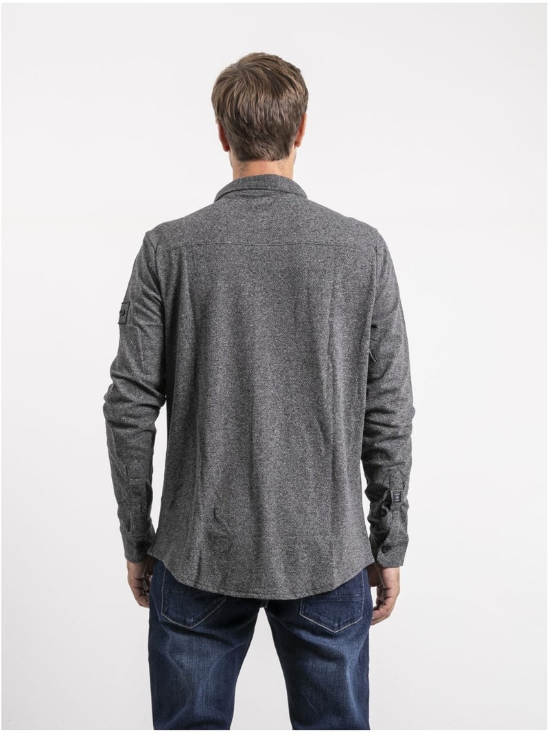 Chemise manches longues coton TALRUCK gris anthracite - Kiabi