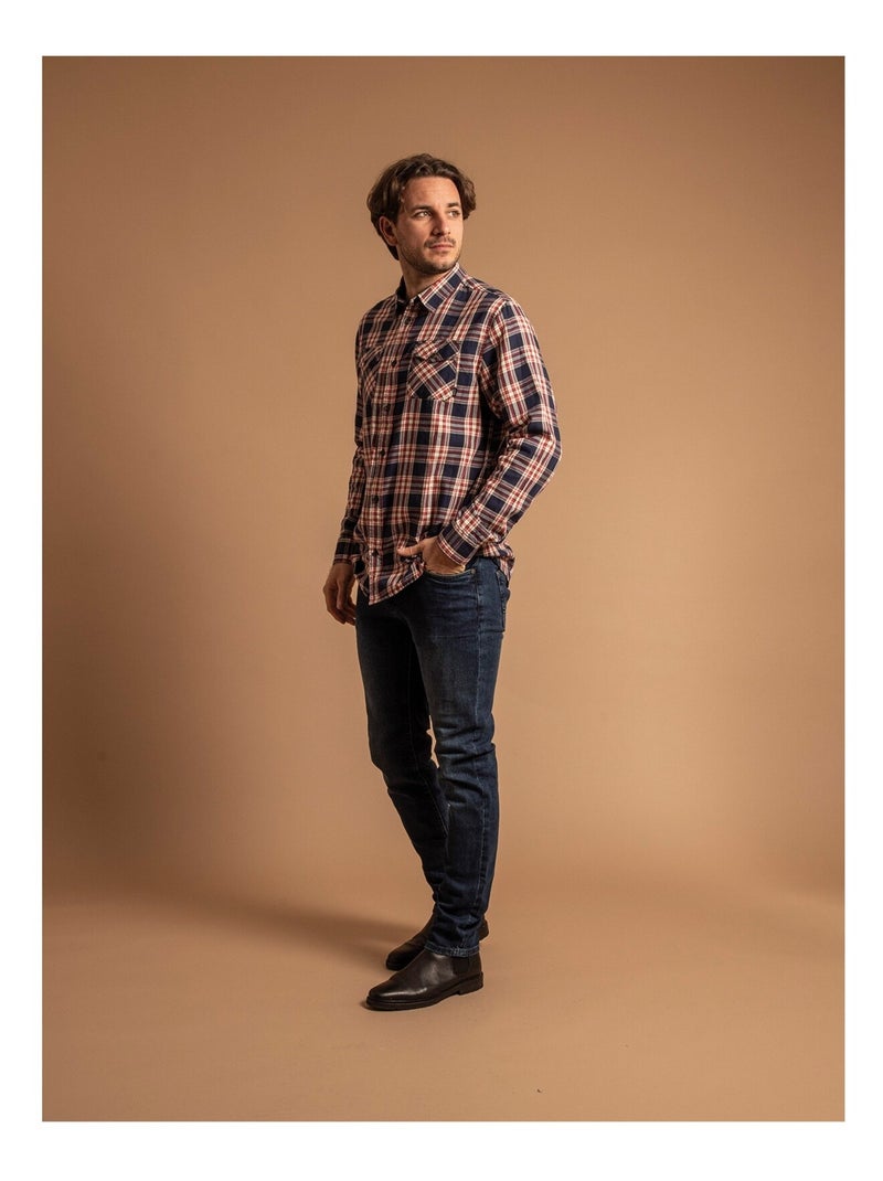 Chemise manches longues coton TENTACUL Bleu marine - Kiabi