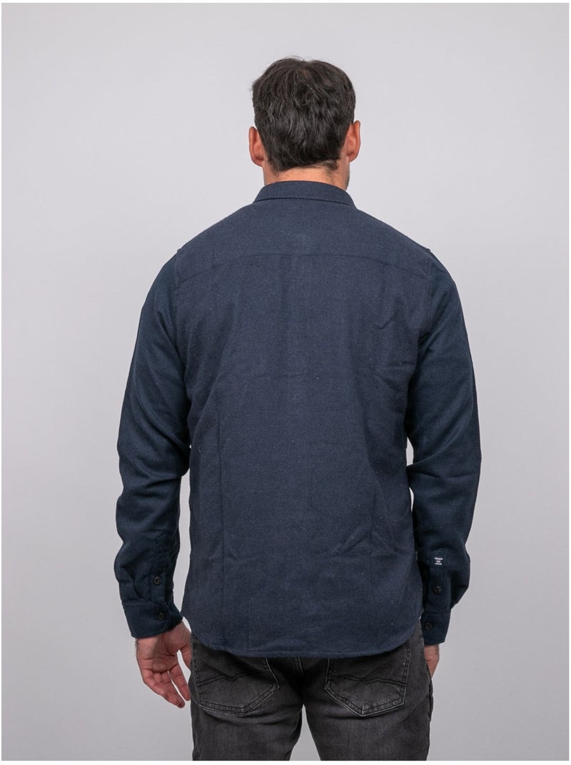 Chemise manches longues coton tiwatch Bleu marine - Kiabi