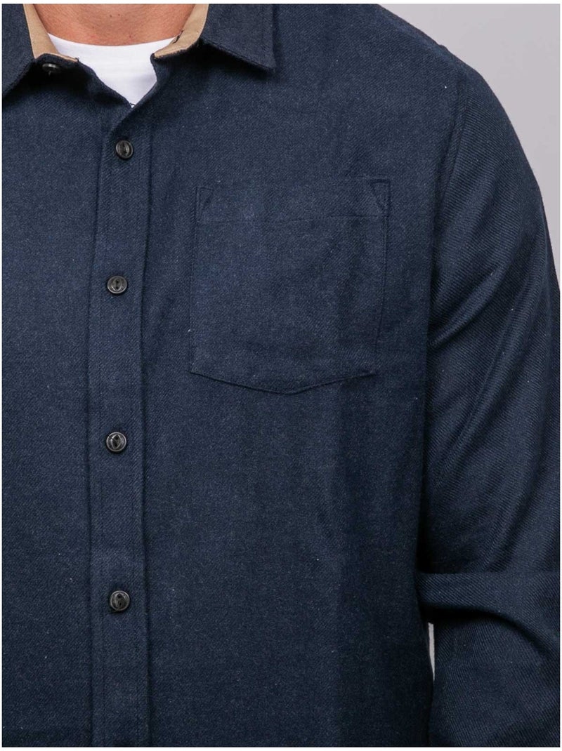 Chemise manches longues coton tiwatch Bleu marine - Kiabi