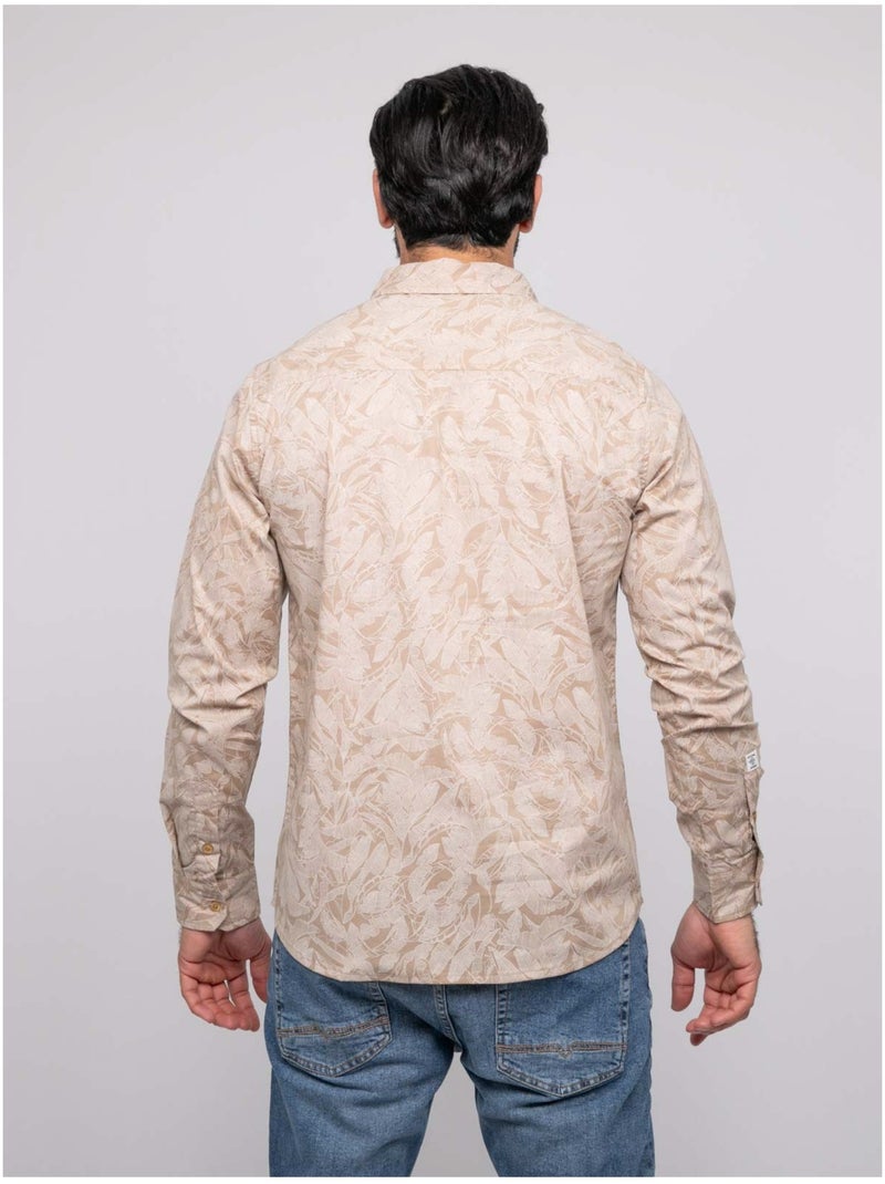Chemise manches longues DADLI Beige - Kiabi
