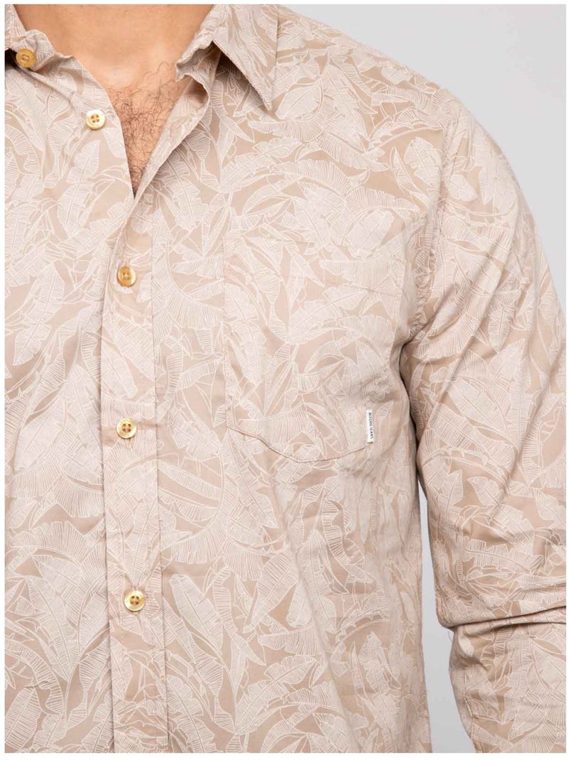 Chemise manches longues DADLI Beige - Kiabi