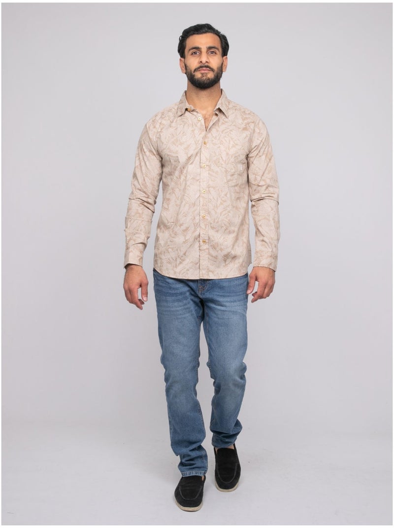 Chemise manches longues DADLI Beige - Kiabi