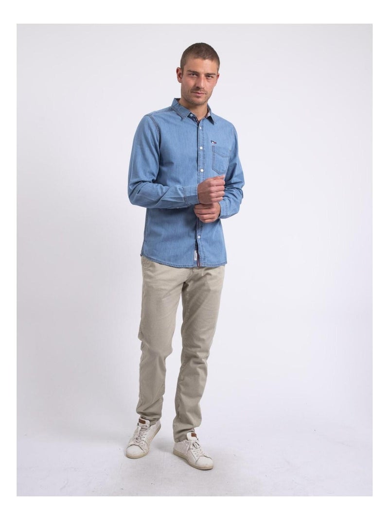 Chemise manches longues effet denim DENVIK Bleu - Kiabi