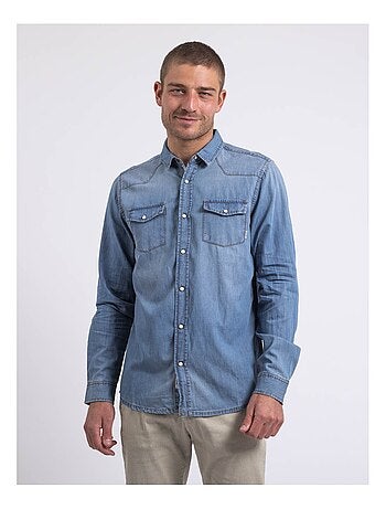 Chemise manches longues effet denim DERKO