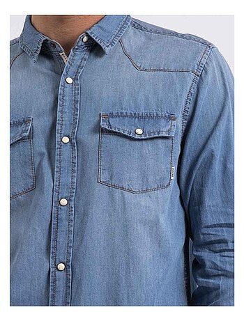 Chemise manches longues effet denim DERKO