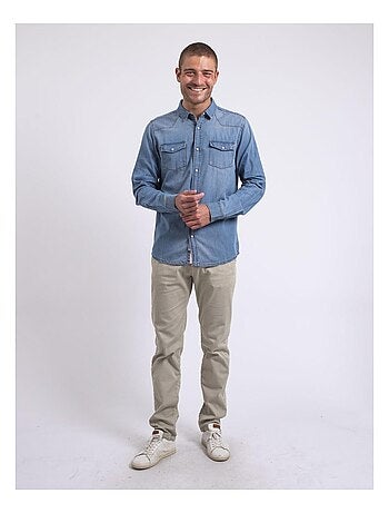 Chemise manches longues effet denim DERKO